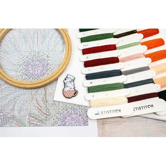 Siuvinėjimo kryželiu rinkinys „Aguonos akys“ 24x24 cm SLETIL9949