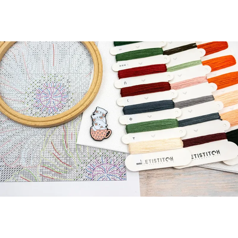 Kit de point de croix « Poppy Eyes » 24x24 cm SLETIL9949
