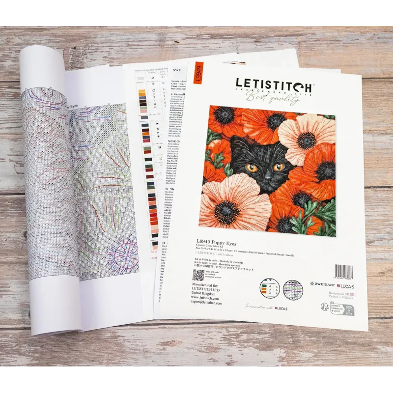 Набор для вышивания крестиком «Глаза мака» 24x24 см SLETIL9949