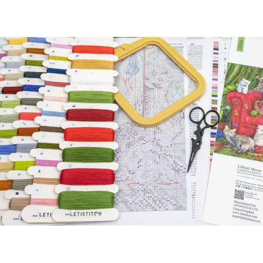 Kit de point de croix "Meow Manor" 44x32cm SLETIL9946
