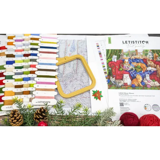 Cross stitch kit "Meow Manor" 44x32cm SLETIL9946