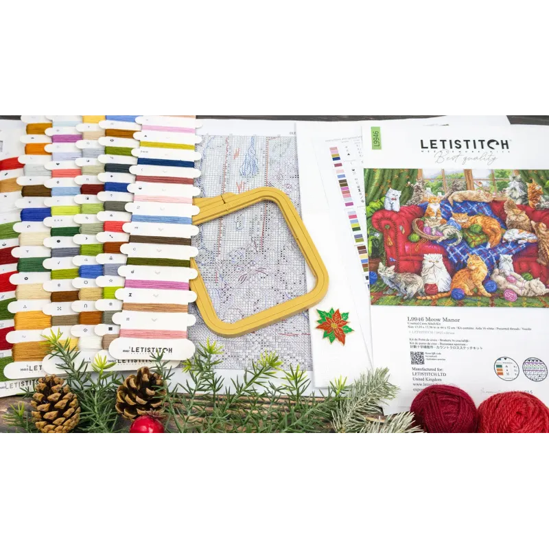 Cross stitch kit "Meow Manor" 44x32cm SLETIL9946