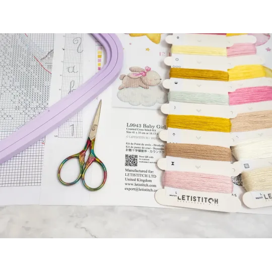 Kit point de croix "Baby Girl record" 41x33cm SLETIL9943