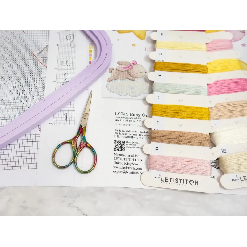 Набор для вышивания крестиком «Baby Girl record» 41x33cm SLETIL9943
