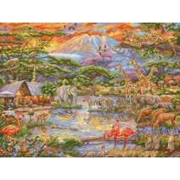 Kit de point de croix "Wild Africa" 45x34 cm SLETIL9941
