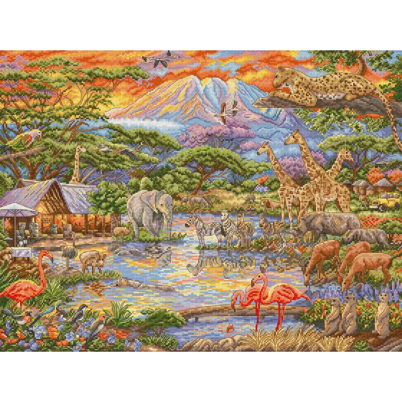 Kit de point de croix "Wild Africa" 45x34 cm SLETIL9941