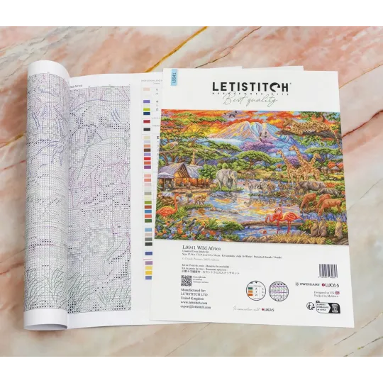 Kit de point de croix "Wild Africa" 45x34 cm SLETIL9941