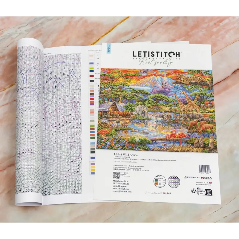 Kit de point de croix "Wild Africa" 45x34 cm SLETIL9941