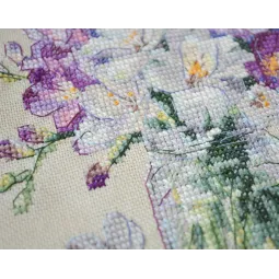 Kreuzstich-Set. Einkaufstasche "Frühlingszärtlichkeit" 38 x 42 cm AAHB-003