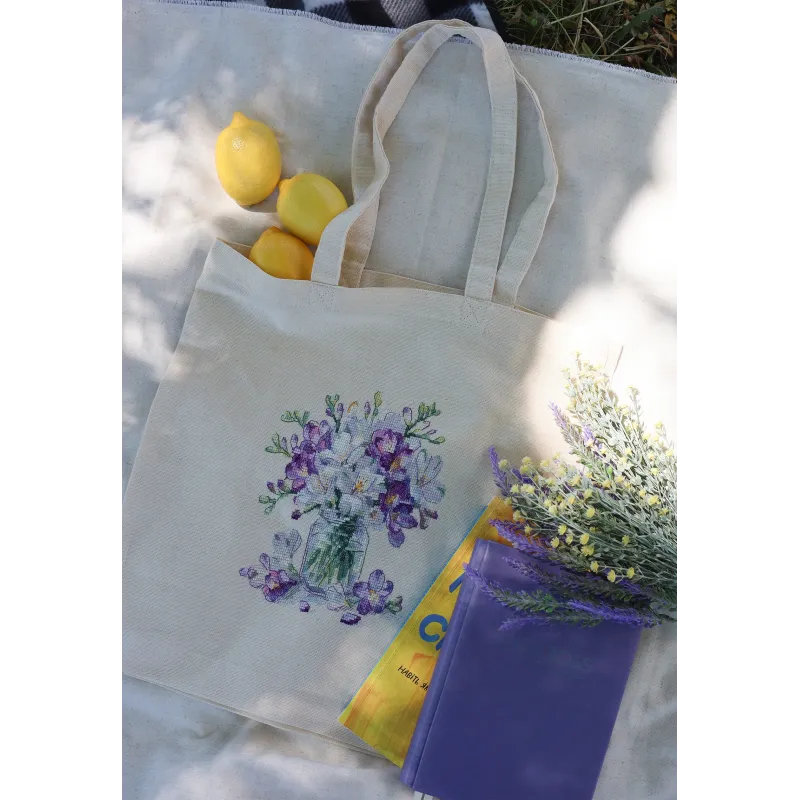 Kit de point de croix. Sac shopping "Douceur printanière" 38 x 42 cm AAHB-003