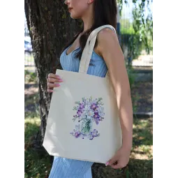 Kit de point de croix. Sac shopping "Douceur printanière" 38 x 42 cm AAHB-003