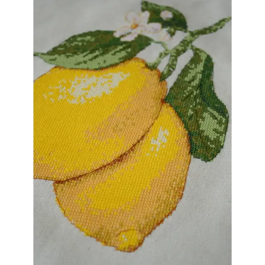 Kit point de croix. Sac cabas "Inspiration jaune" 38 x 42 cm AAHB-002