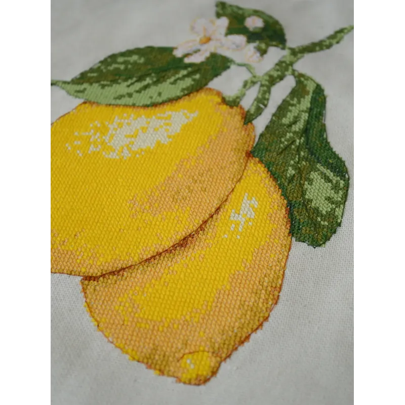 Kit point de croix. Sac cabas "Inspiration jaune" 38 x 42 cm AAHB-002
