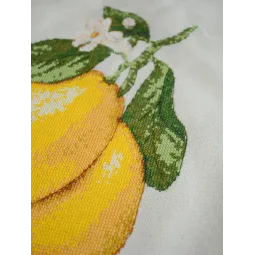 Kryželiu siuvinėjimo rinkinys. Pirkinių krepšys „Geltonas įkvėpimas“ 38 x 42 cm AAHB-002