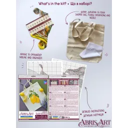 Kit point de croix. Sac cabas "Inspiration jaune" 38 x 42 cm AAHB-002