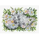 Kit de point de croix sur toile hydrosoluble "Chaton dans les marguerites" SV-682