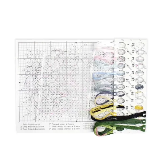 Kit de point de croix sur toile hydrosoluble "Chaton dans les marguerites" SV-682