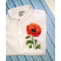 Kit de point de croix sur toile soluble dans l'eau "Coquelicot rouge" SV-541
