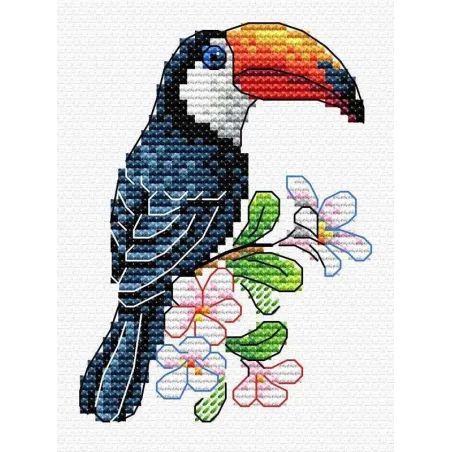 Kit de point de croix sur toile hydrosoluble Habitant tropical SV-540