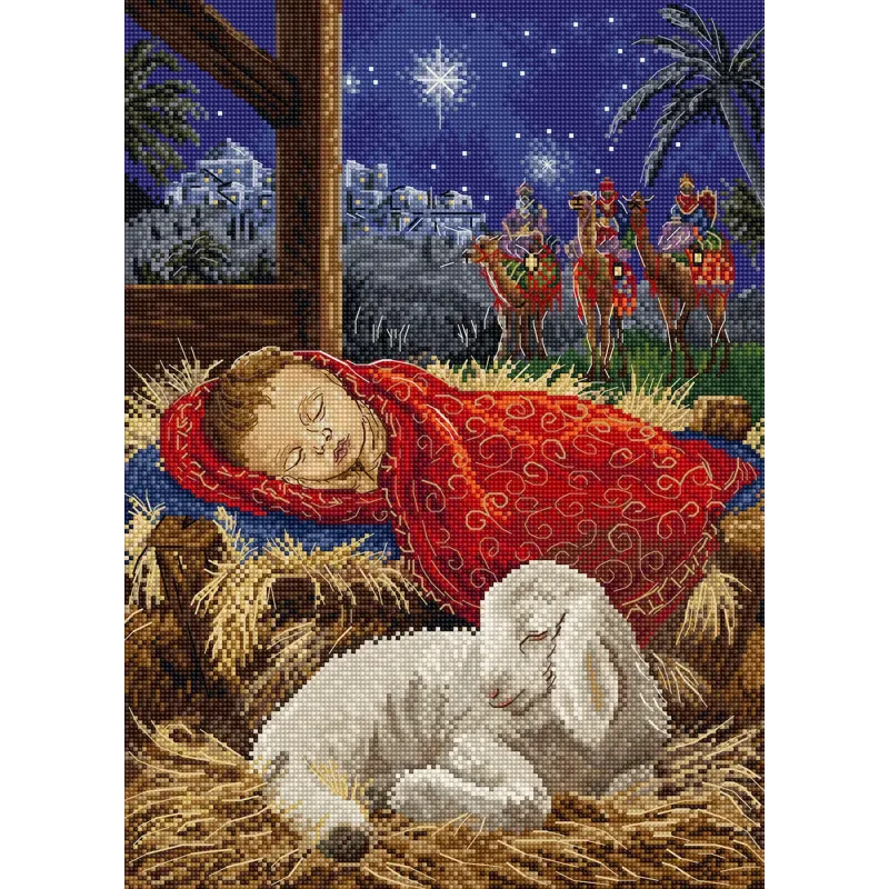 Kit de point de croix "Bébé Jésus" 23x32 cm SLETIL9952