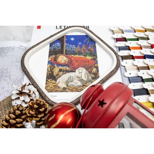 Kreuzstich-Set "Baby Jesus" 23x32 cm SLETIL9952