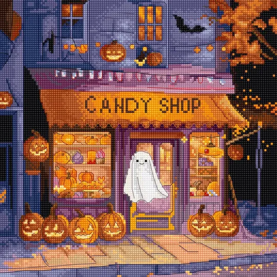 Kit point de croix "Pumpkin Lane" 21 x 21 cm SLETIL9950