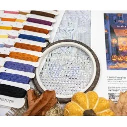 Kreuzstich-Set "Pumpkin Lane" 21 x 21 cm SLETIL9950