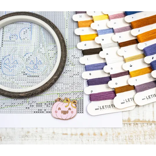 Kit de point de croix "Pumpkin Lane" 21 x 21 cm SLETIL9950