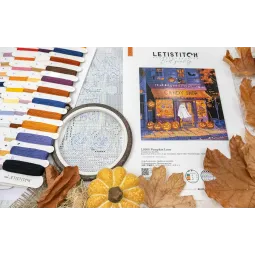 Kreuzstich-Set "Pumpkin Lane" 21 x 21 cm SLETIL9950