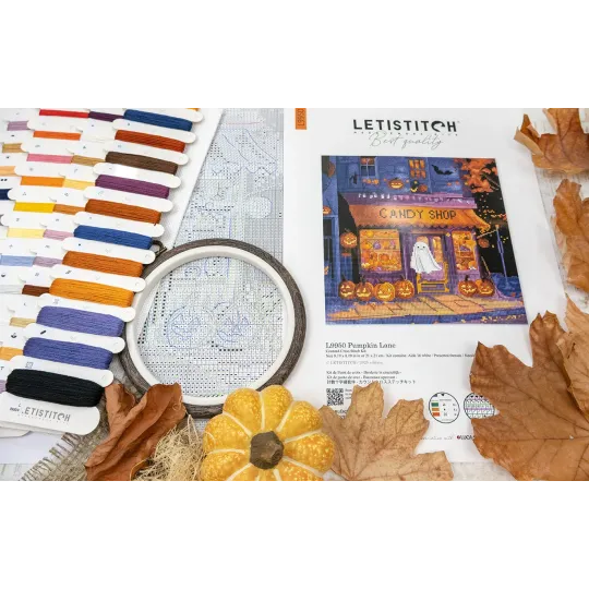 Kit point de croix "Pumpkin Lane" 21 x 21 cm SLETIL9950