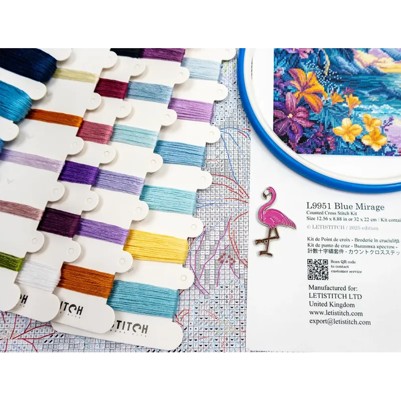 Cross stitch kit "Blue Mirage" 32x22cm SLETIL9951