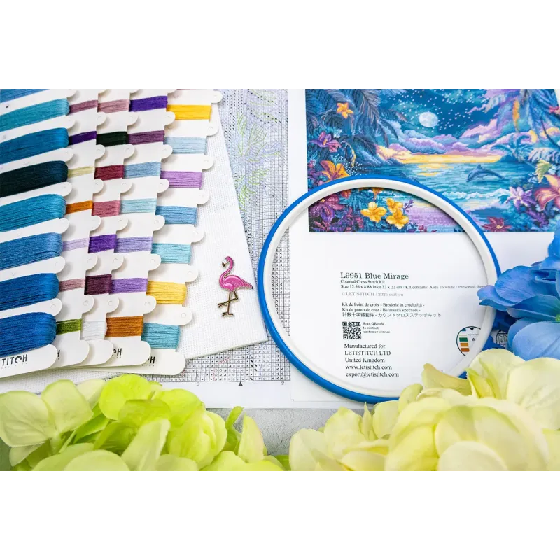 Набор для вышивки крестом "Blue Mirage" 32x22см SLETIL9951