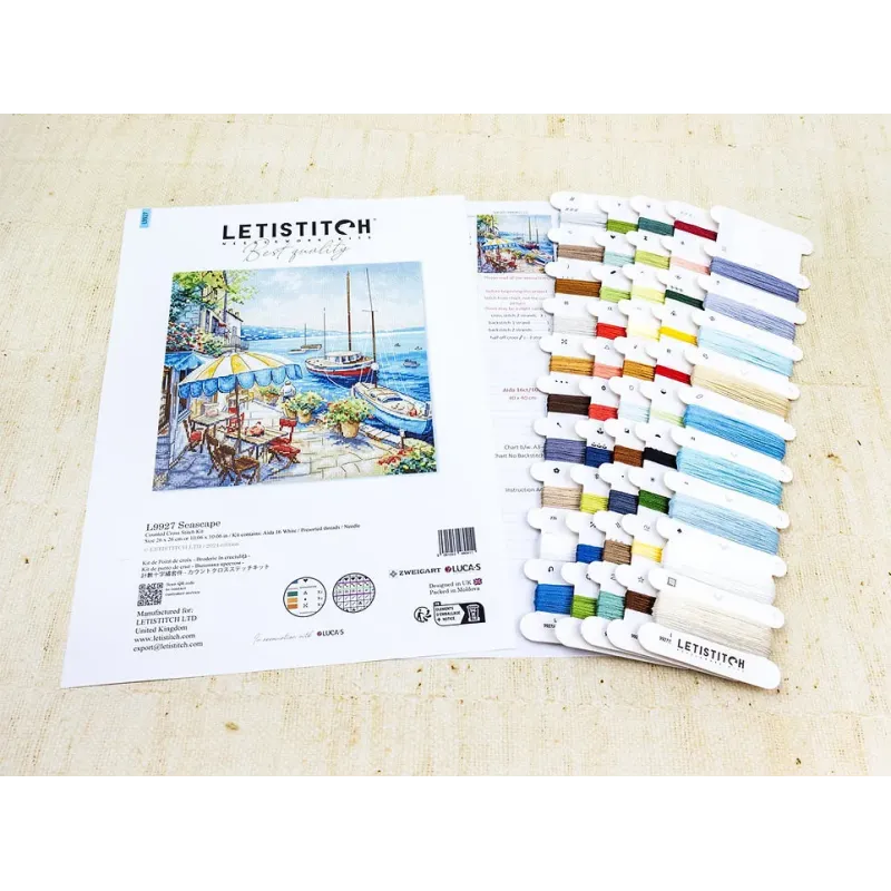 Kryželiu siuvinėjimo rinkinys "Jūros peizažas" 26x26 cm SLETIL9927