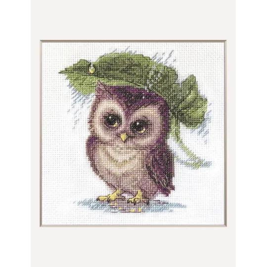 Kit de point de croix. "Raindrop Owl" 13x15 cm SRA1023