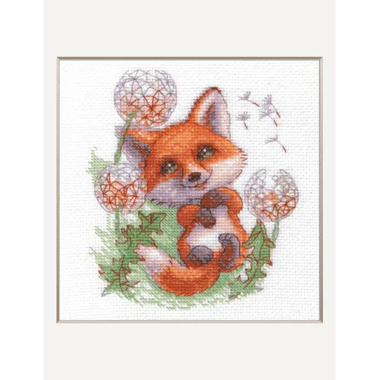 Cross Stitch Kit. "Curious Fox" 13x15 cm SRA1022