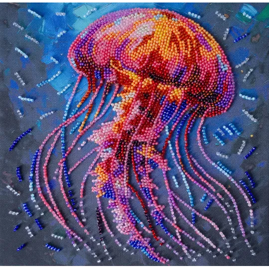 Mid-sized bead embroidery kit "Dangerous grace" 20x20 cm AAMB-128