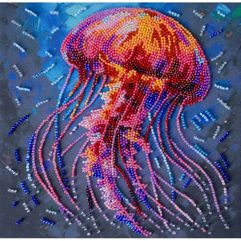 Vidutinio dydžio karoliukų siuvinėjimo rinkinys "Pavojingas grakštumas" 20x20 cm AAMB-128