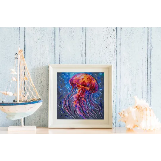 Mid-sized bead embroidery kit "Dangerous grace" 20x20 cm AAMB-128