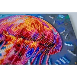 Mid-sized bead embroidery kit "Dangerous grace" 20x20 cm AAMB-128