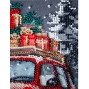 Mid-sized bead embroidery kit "Holiday Delivery" 20x20 cm AAMB-125