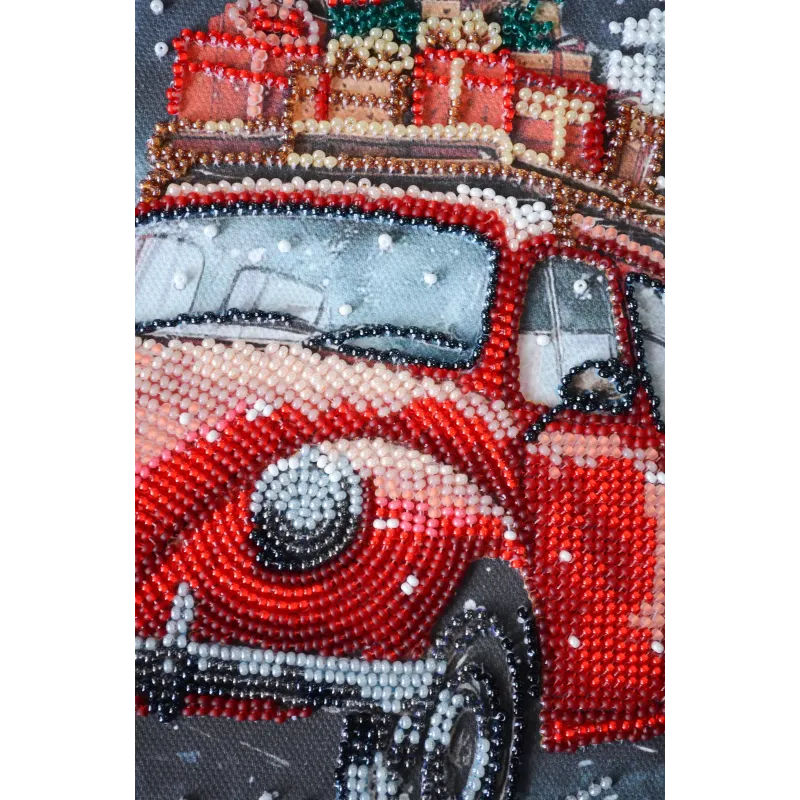 Mid-sized bead embroidery kit "Holiday Delivery" 20x20 cm AAMB-125