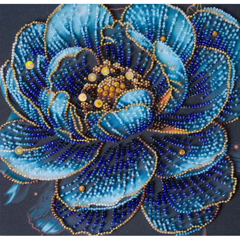 Vidutinio dydžio karoliukų siuvinėjimo rinkinys "Royal Bloom" 20x20 cm AAMB-124