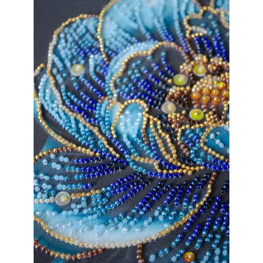 Mid-sized bead embroidery kit "Royal Bloom" 20x20 cm AAMB-124