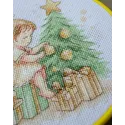 Cross-stitch kit with Hoop Included "Little Christmas Angel" 15x15 cm AAHM-091