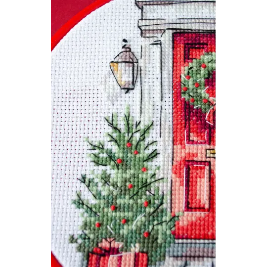 Kit de point de croix "Bienvenue festive" 15x15 cm AAHM-089