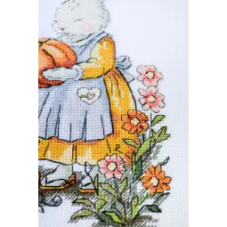 Kryželiu siuvinėjimo rinkinys „Nuo Mamytės Kiškutės, su Meile“ 15x21 cm AAH-297