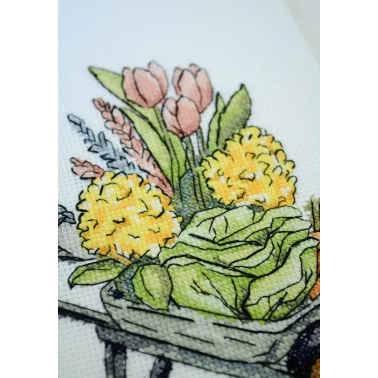 Kit de point de croix "Jour de récolte" 18x21 cm AAH-293