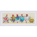 Cross stitch kit "Cluck-cluck?!!!" 24x8 cm SR2266