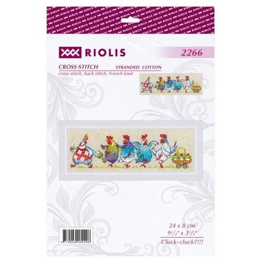 Cross stitch kit "Cluck-cluck?!!!" 24x8 cm SR2266