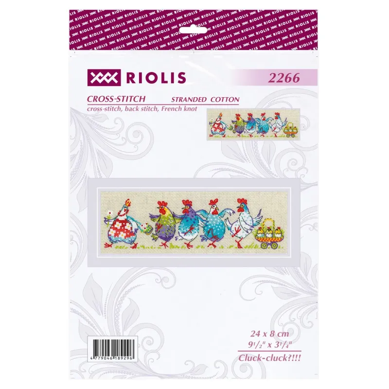 Cross stitch kit "Cluck-cluck?!!!" 24x8 cm SR2266